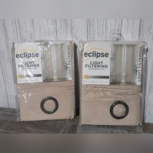 2 Eclipse Liberty Light Filtering Window Panels Tan 52"×108"